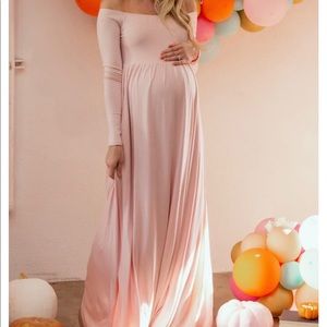 PinkBlush pink solid off the should maternity dress - never worn